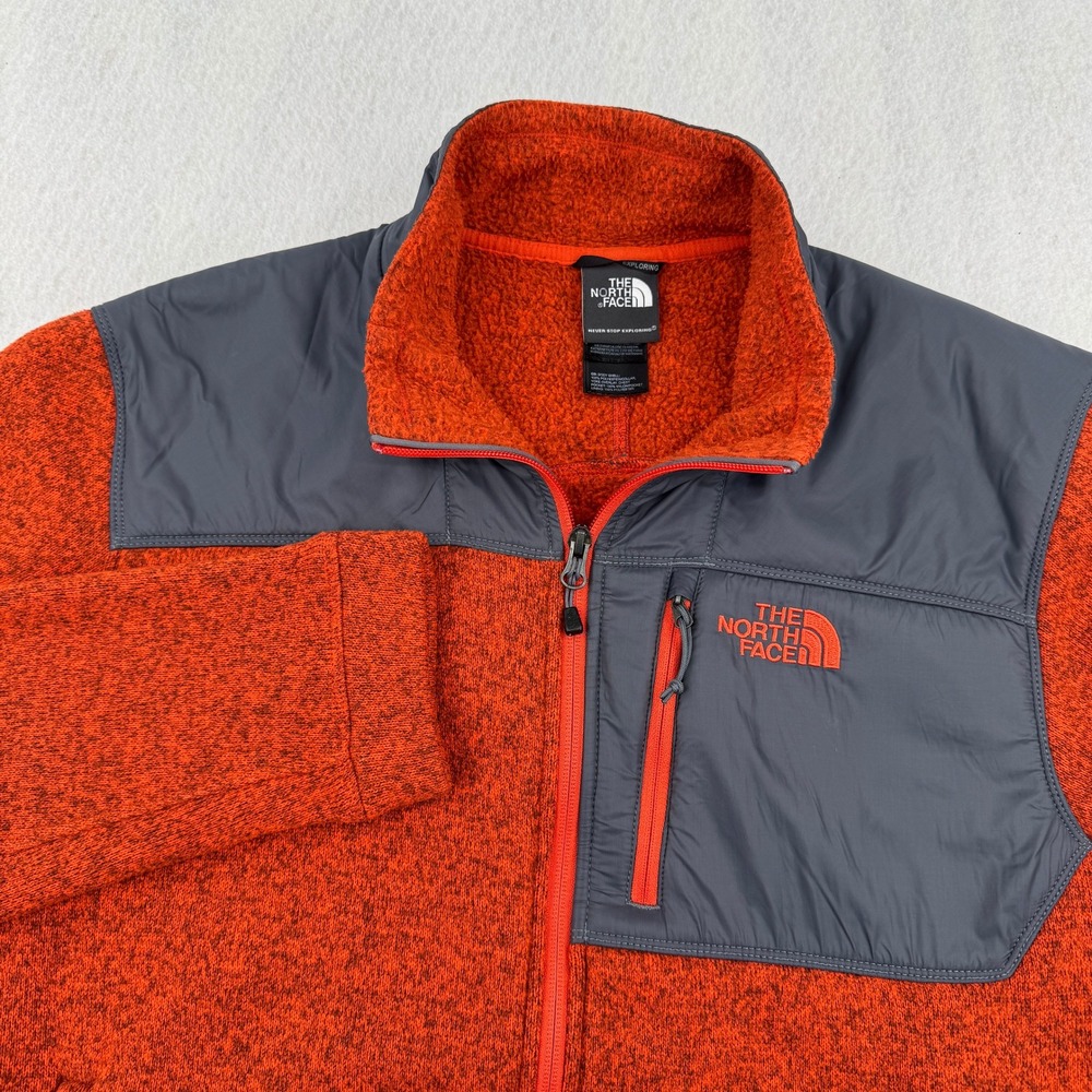 The North Face Gordon Lyons Full Zip Fleece Jacket Mens Large Orange Outdoors